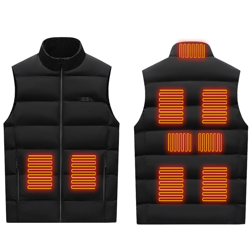 USB Heated Clothing, Heated Vest with Stand-Up Collar for Autumn and Winter