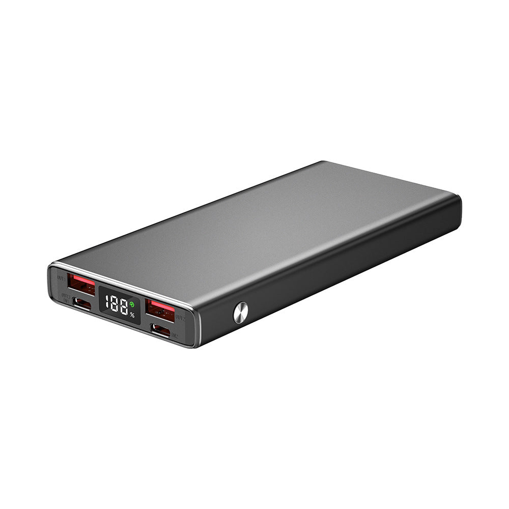 10,000mAh 22.5W Aluminum Alloy PD Fast Charging Power Bank with Digital Display and Dual USB Ports