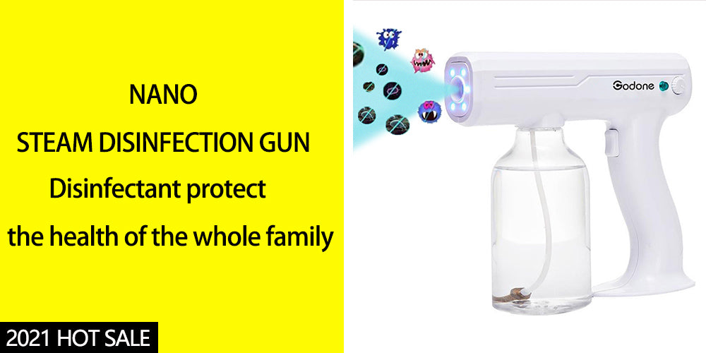 Goldentech --   Wireless Electric Fogger Sprayer Disinfectant Steam Fogger, Cordless Atomizing Nano Sprays Blue Ray for Disinfecting