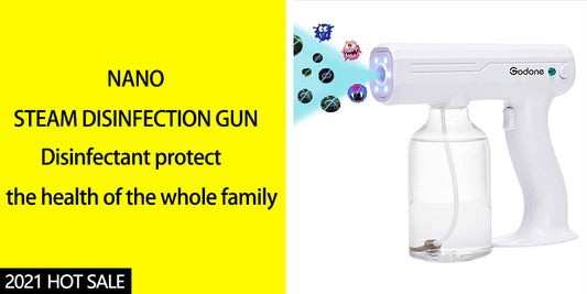 Goldentech --   Wireless Electric Fogger Sprayer Disinfectant Steam Fogger, Cordless Atomizing Nano Sprays Blue Ray for Disinfecting
