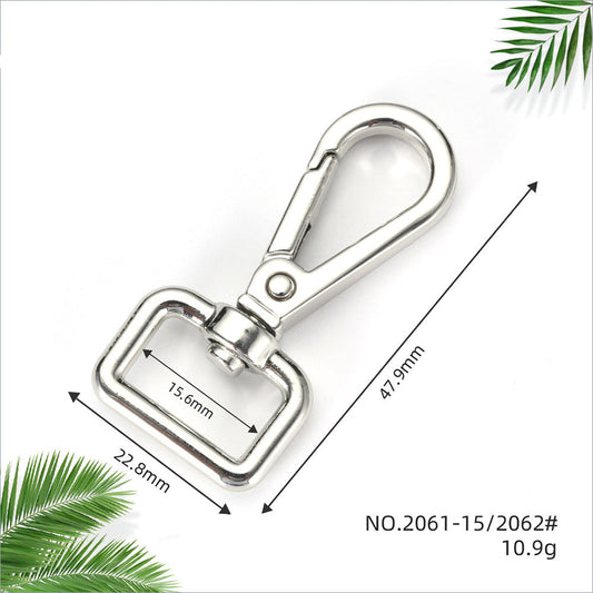 Fish mouth buckle secures shoulder strap hardware plate buckle