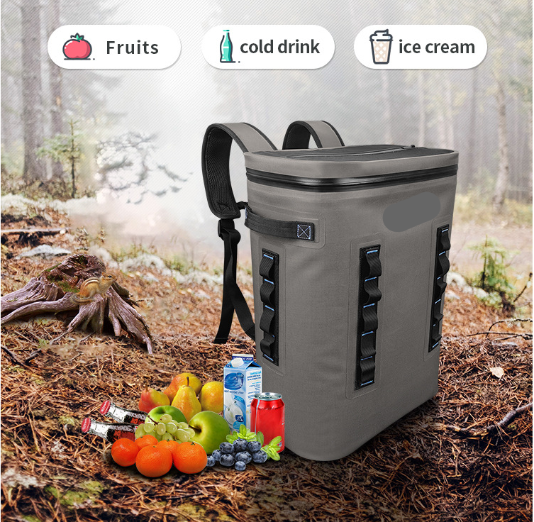 TPU Ice Pack Camping Portable Picnic Bag, Waterproof Thermal Backpack for Cold Drinks
