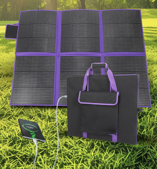 300W 6-Piece Monocrystalline Silicon Solar Foldable Charger, Portable Solar Panel with USB Fast Charging for Travel, Photovoltaic Power Generation Panel