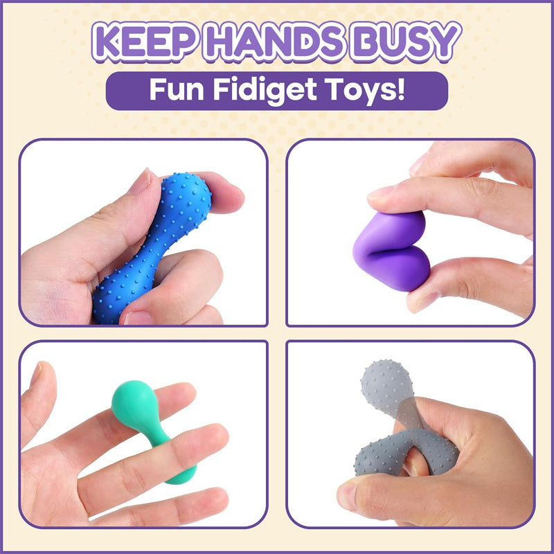 Silicone sensory toys; silicone pressure-relief toys suitable for use in this category.