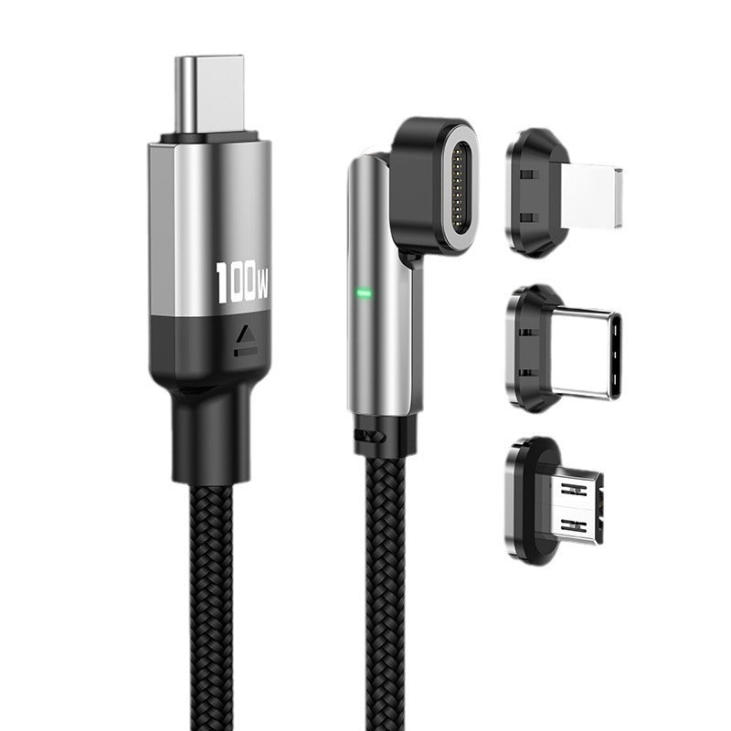 PD100W 180° Rotating Magnetic Data Cable, Fast Charging Cable for Apple iPhone 15, Laptops, and Type-C Devices