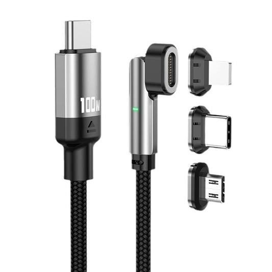 PD100W 180° Rotating Magnetic Data Cable, Fast Charging Cable for Apple iPhone 15, Laptops, and Type-C Devices