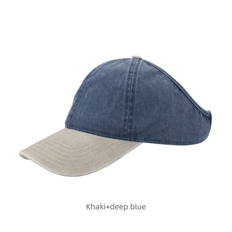 Custom Washed Cotton Color-block Baseball Cap