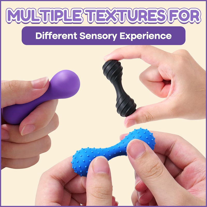 Silicone sensory toys; silicone pressure-relief toys suitable for use in this category.