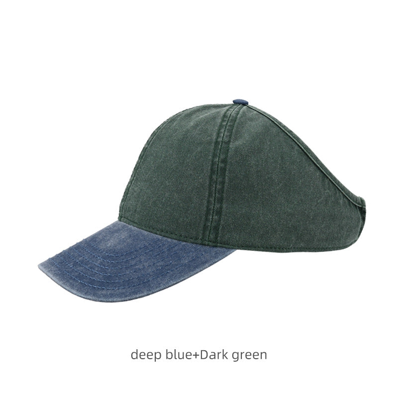 Custom Washed Cotton Color-block Baseball Cap