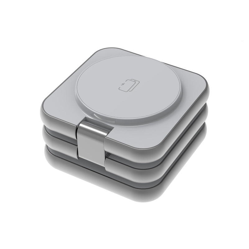 3-in-1 Foldable Magnetic Wireless Charging Stand/Dock for Apple Devices (with MagSafe), Compatible with Apple Watch Series 9