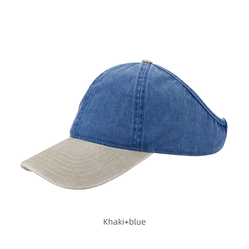 Custom Washed Cotton Color-block Baseball Cap