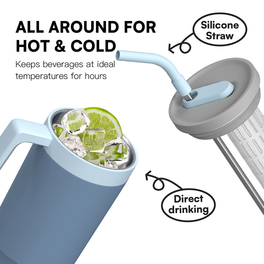 40oz Custom Tumbler with Handle and Tea Infuser - Large Capacity Travel Mug