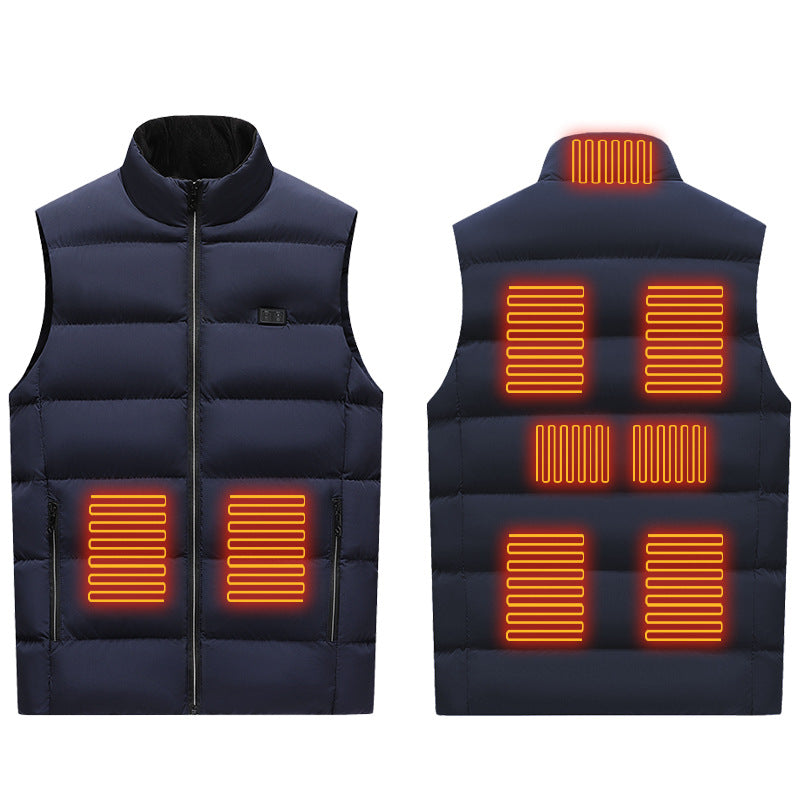 USB Heated Clothing, Heated Vest with Stand-Up Collar for Autumn and Winter