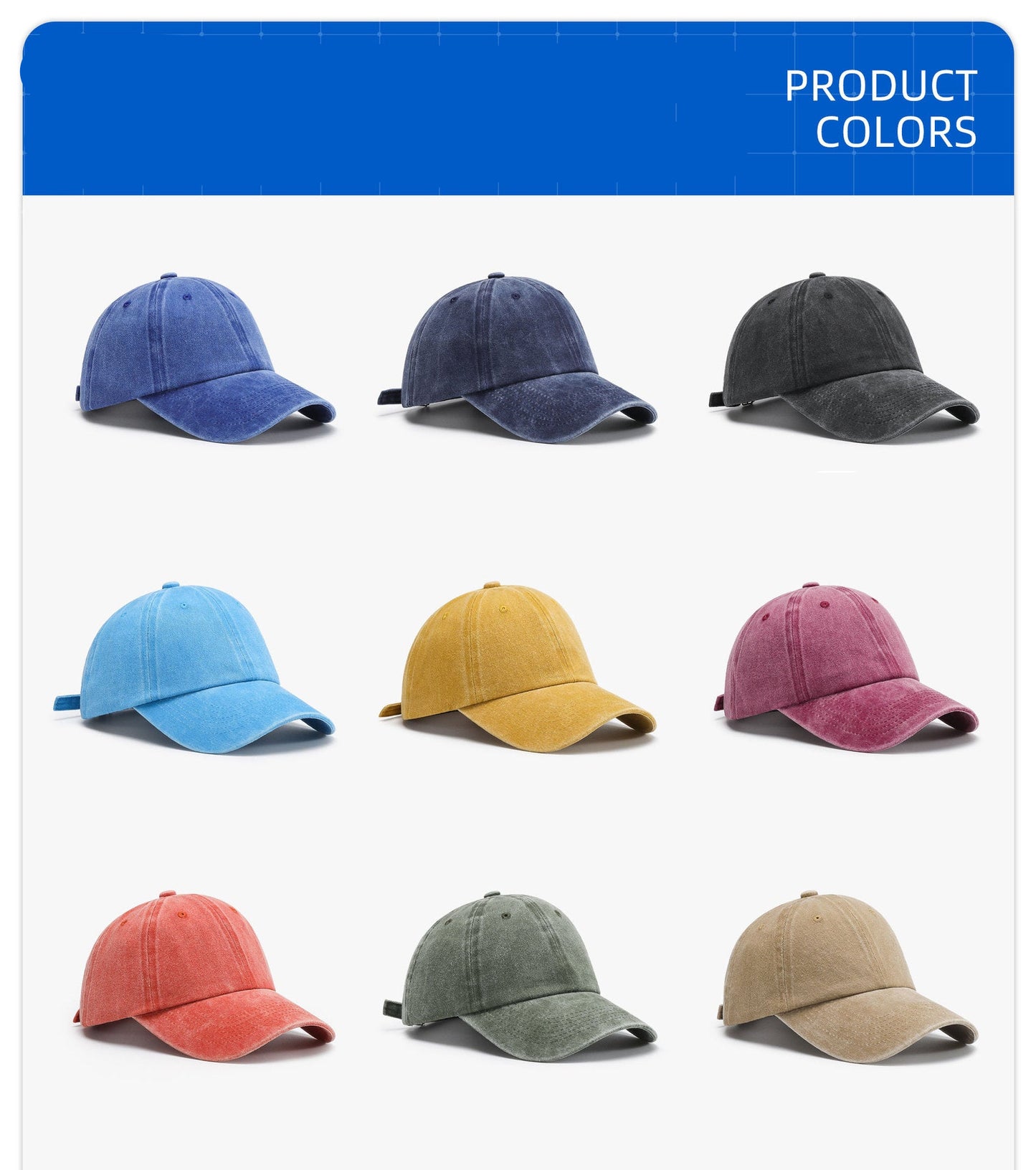 Custom Logo Baseball Cap - Unisex Versatile Deep Crown Large Head Size Face-Shading Structured Cotton Snapback