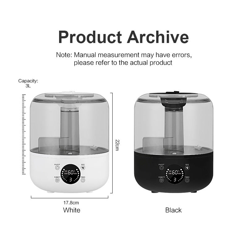 5L Top-Fill Hot Mist Sterilization Humidifier for Home Use, Quiet Large Spray Capacity Air Purifier and Aromatherapy Diffuser for Bedroom