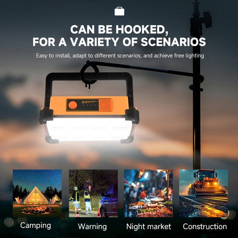 Solar-Powered Lantern with Portable Handle, USB Charging, and Power Bank Function