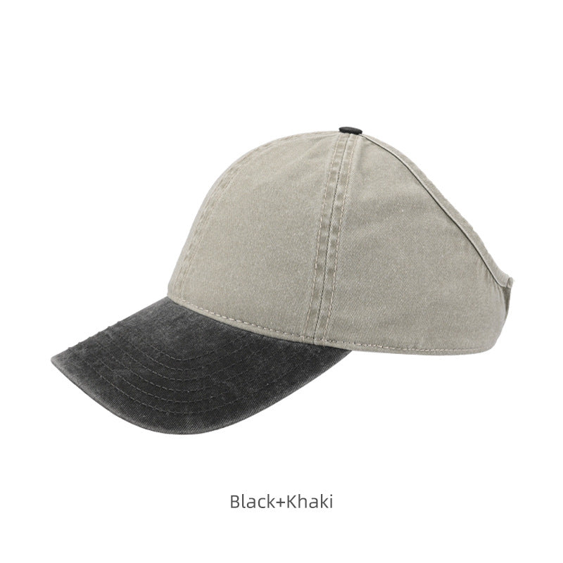 Custom Washed Cotton Color-block Baseball Cap