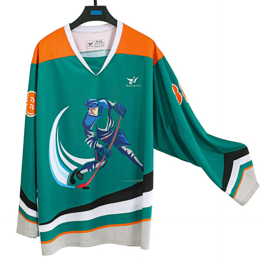 American V-neck loose game hockey jersey