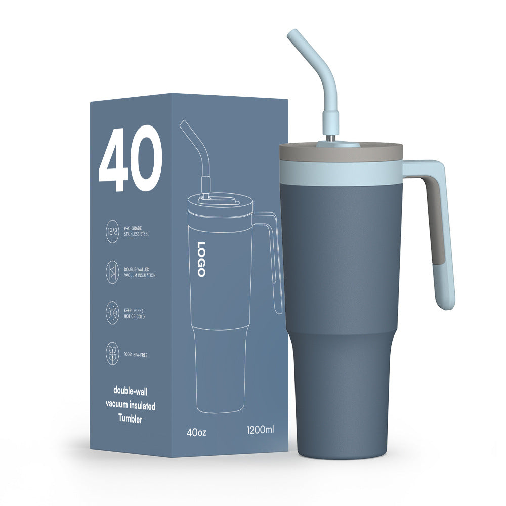 40oz Custom Tumbler with Handle and Tea Infuser - Large Capacity Travel Mug