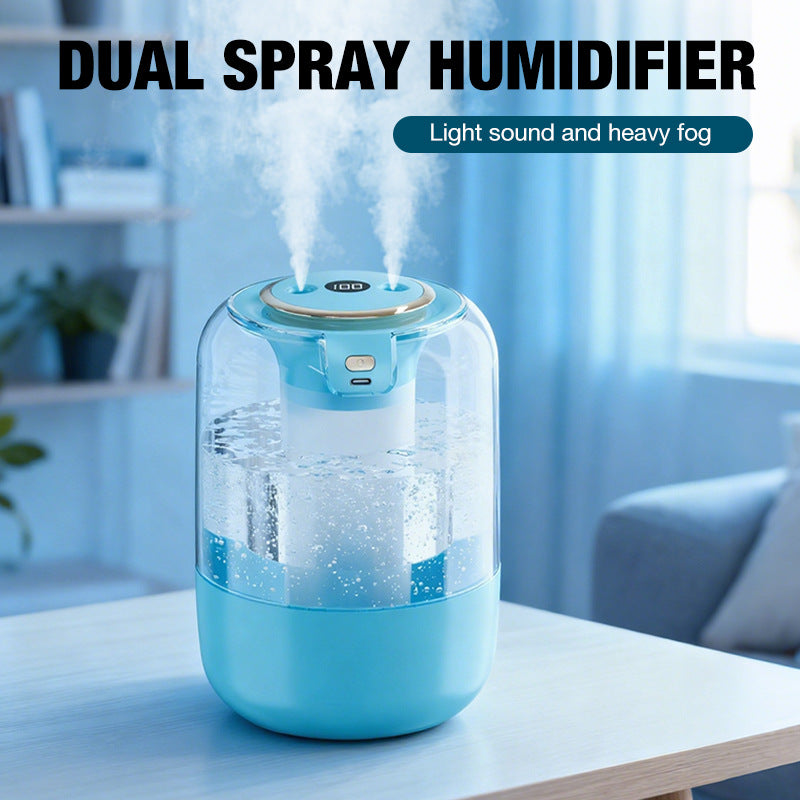 New Humidifier: Dual Mist Outlets, High Capacity, Mood Light, Constant Humidity, USB Powered for Home/Bedroom/Dormitory