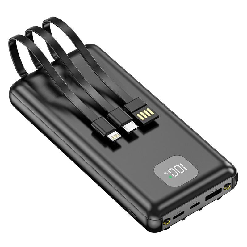 66W Dual-Protocol Super Fast Charge Power Bank with Built-in Cable, Slim and Portable