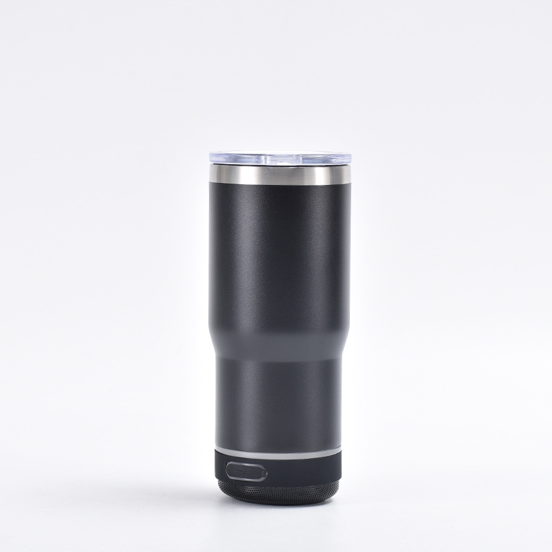 304 Stainless Steel Thermal Insulation Cup with Bluetooth Speaker, Car Vacuum Flask, Double-Walled Portable Cold Brew Tumbler