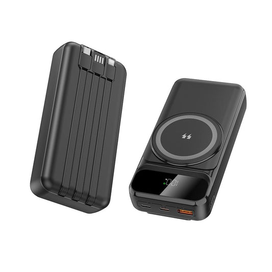 Magnetic 15W Wireless Power Bank 20000mAh with Triple Cable Fast Charging